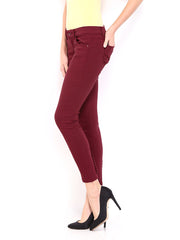 Deal Jeans Women Maroon Ankle Length Treggings