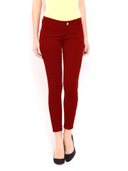 Deal Jeans Women Red Ankle Length Slim Fit Jeans