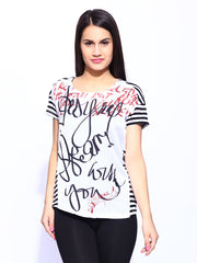 Desigual Women White Printed Top
