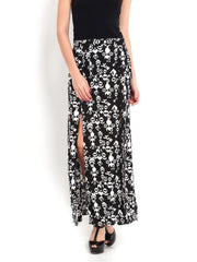 DressBerry Black &amp; White Printed Maxi Skirt