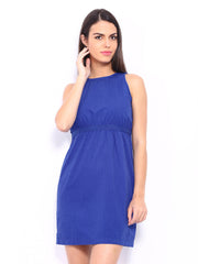 DressBerry Blue Polka Dot Print Shaper Berry Dress
