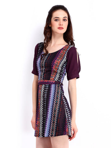 DressBerry Multicoloured Flare Berry Dress