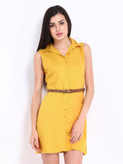 DressBerry Mustard Yellow Collar Berry Dress