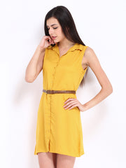 DressBerry Mustard Yellow Collar Berry Dress
