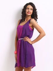 DressBerry Purple &amp; Magenta Printed Column Berry Dress
