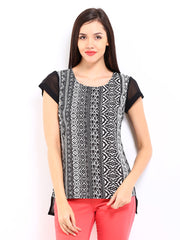 DressBerry Women Black &amp; White Printed Top