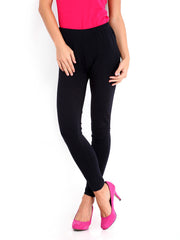 DressBerry Women Black Cotton Stretch Leggings