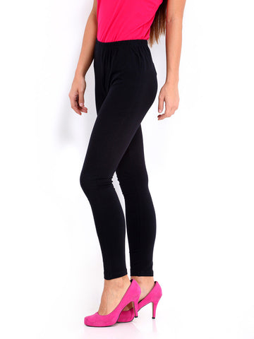 DressBerry Women Black Cotton Stretch Leggings