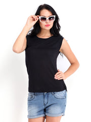 DressBerry Women Black Cross Top