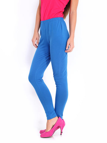DressBerry Women Blue Cotton Stretch Leggings