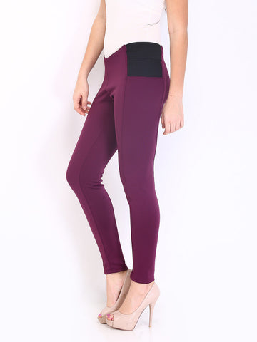 DressBerry Women Purple Treggings