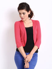 DressBerry Women Coral Pink Shrug