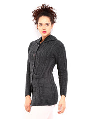 DressBerry Women Grey Hooded Sweater