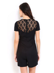 DressBerry Women Black Lace Romper Berry Playsuit