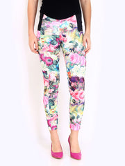 DressBerry Women Multi-Coloured Floral Print Treggings