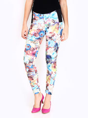 DressBerry Women Multi-Coloured Floral Print Treggings