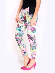 DressBerry Women Multi-Coloured Floral Print Treggings