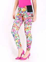 DressBerry Women Multi-Coloured Floral Print Treggings