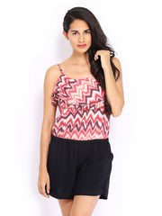 DressBerry Women Multi-Coloured Printed Romper Berry Playsuit