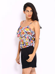 DressBerry Women Multi-Coloured Printed Romper Berry Playsuit