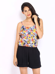 DressBerry Women Multi-Coloured Printed Romper Berry Playsuit