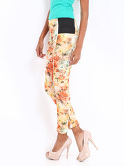 DressBerry Women Multicoloured Floral Print Jeggings