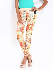 DressBerry Women Multicoloured Floral Print Jeggings