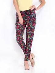 DressBerry Women Multi-Coloured Floral Print Trousers