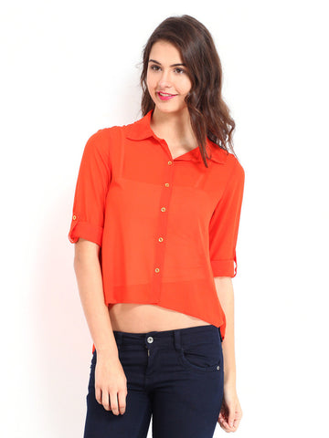 DressBerry Women Orange Shirt