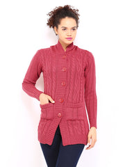 DressBerry Women Pink Hooded Sweater