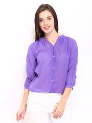 DressBerry Women Purple Cold Shoulder Top