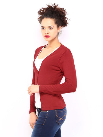 DressBerry Women Red Cardigan