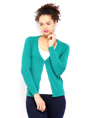 DressBerry Women Teal Green Cardigan
