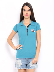 Duke Women Blue Polo T-shirt