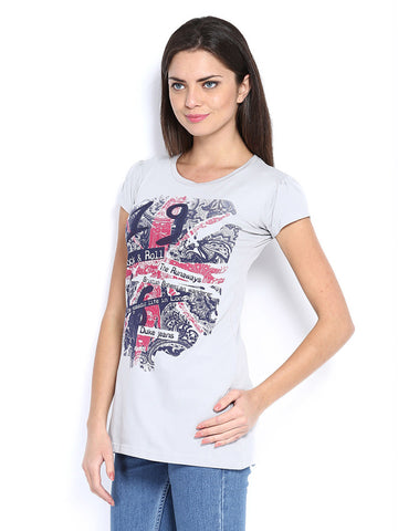 Duke Women Grey Printed Top