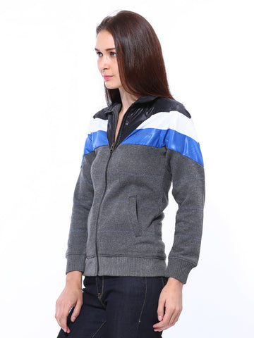 Duke Women Grey Melange Sweatshirt