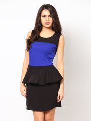 Eavan Black &amp; Blue Peplum Dress