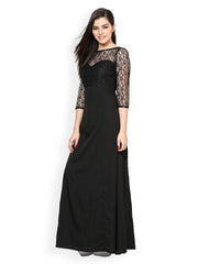 Eavan Black Lace Maxi Dress
