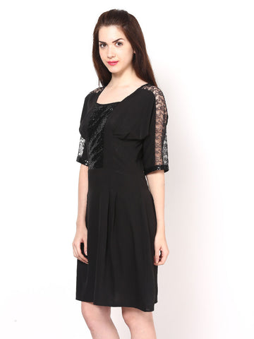 Eavan Black Fit &amp; Flare Dress