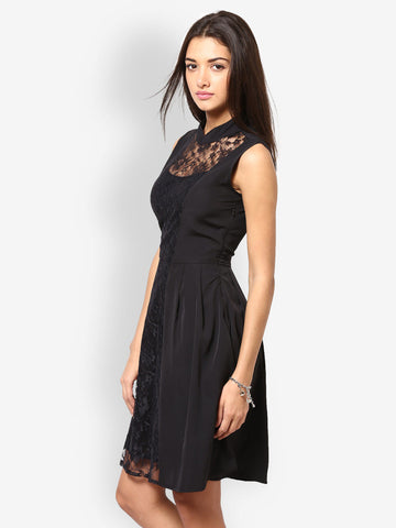 Eavan Black Fit &amp; Flare Lace Dress
