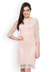 Eavan Pink Lace Shift Dress