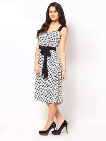 Eavan White &amp; Black Fit &amp; Flare Dress