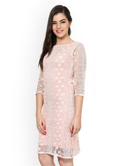 Eavan Pink Lace Shift Dress