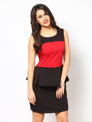 Eavan Black &amp; Red Peplum Dress