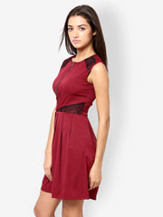 Eavan Brick Red Fit &amp; Flare Dress