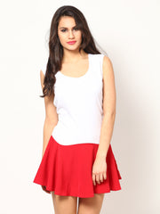 Eavan White &amp; Red Fit &amp; Flare Dress