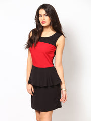 Eavan Black &amp; Red Peplum Dress
