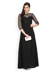 Eavan Black Lace Maxi Dress