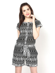 Eavan Women Black Printed Playsuit