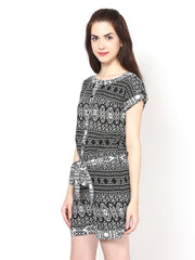 Eavan Women Black Printed Playsuit